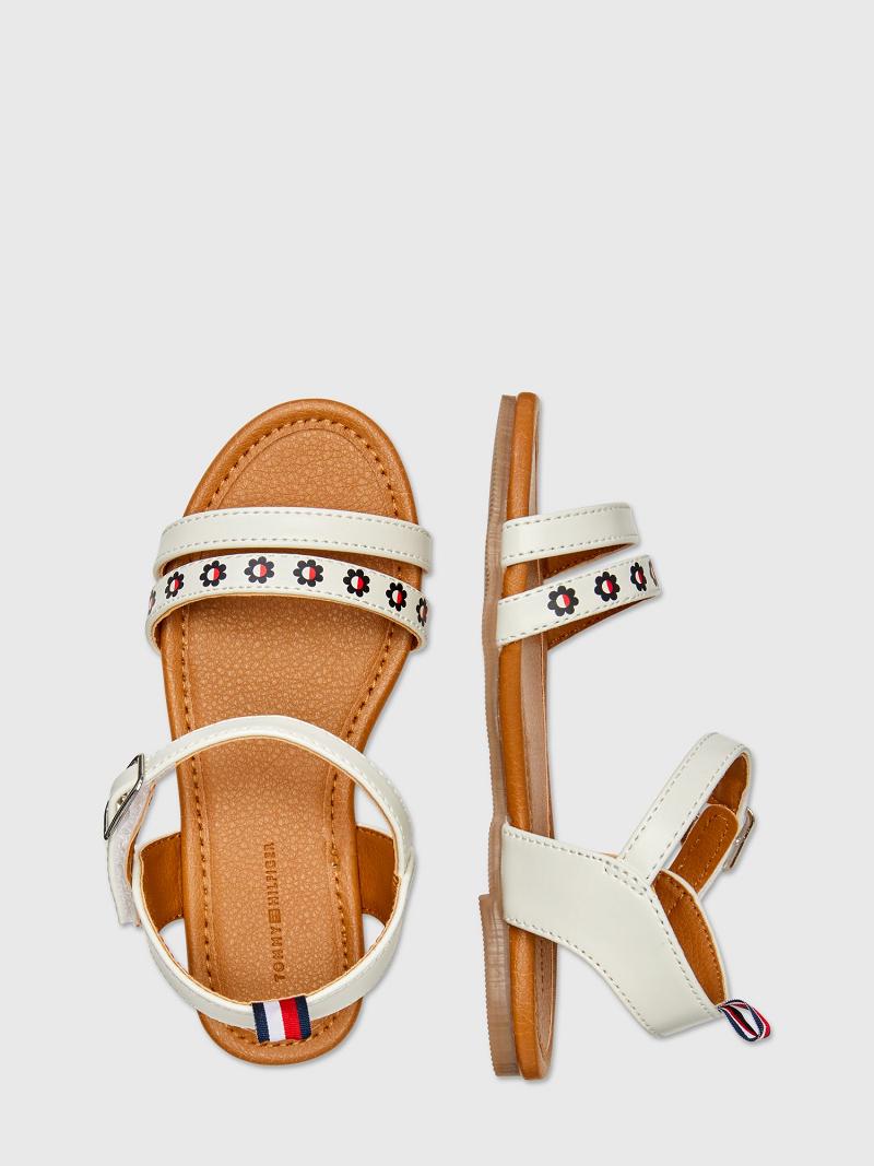 Lány Tommy Hilfiger Flower Flag Sandal Szandál Fehér | HU 1987LIS